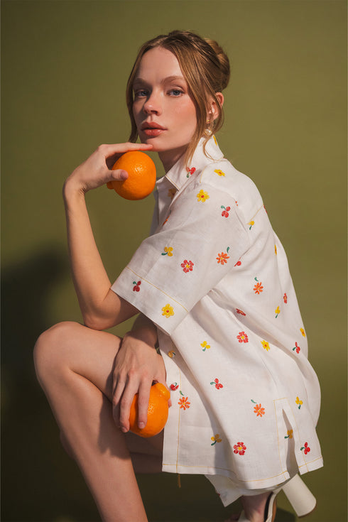Camisa de Botones Holiday Cherry Tomate